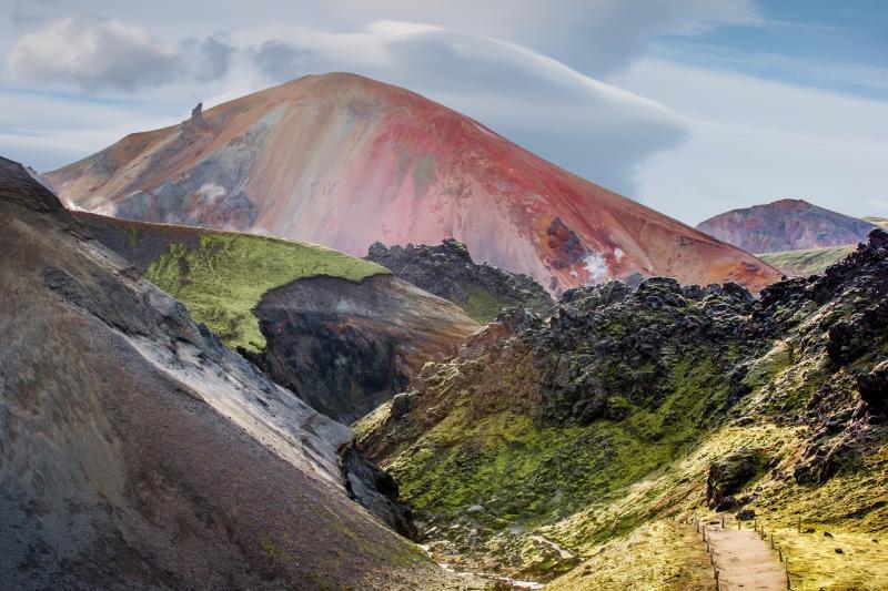 Vista de las montañas coloradas de Landmannalaugar