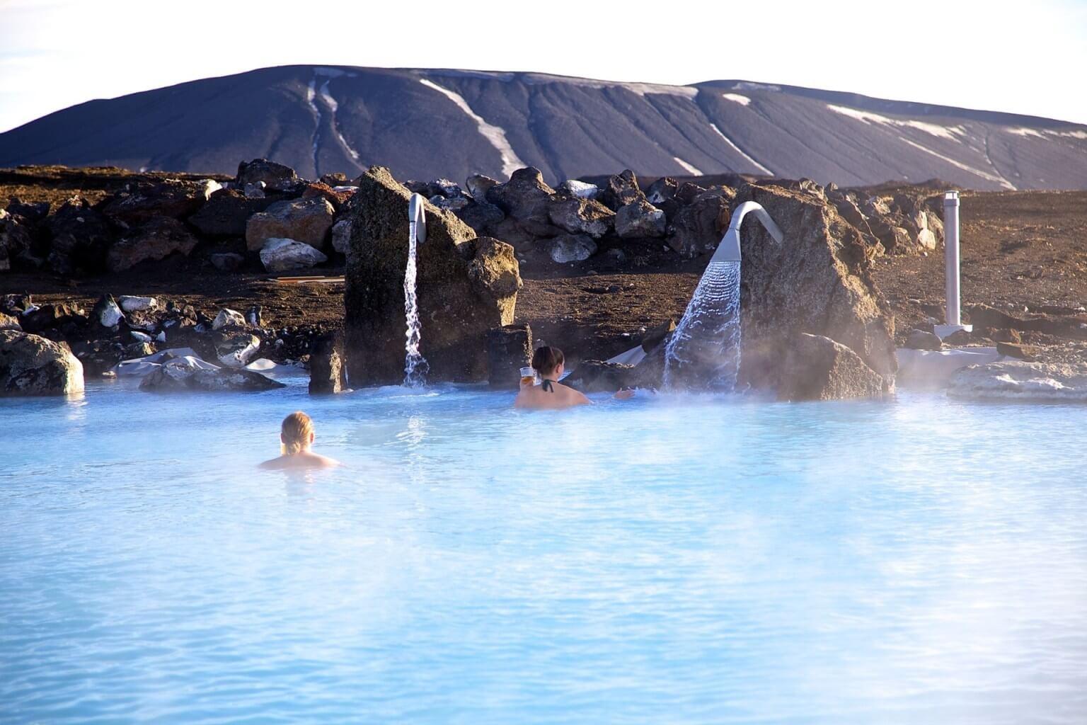 Having a bath in Mývatn Nature Baths