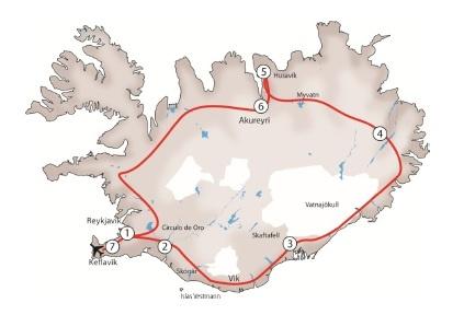 mapa Iconos de Islandia