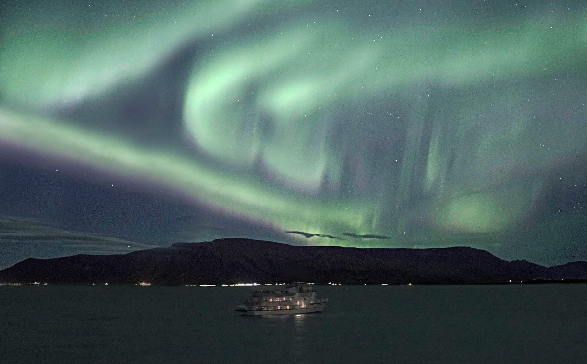 Auroras boreales desde el barco