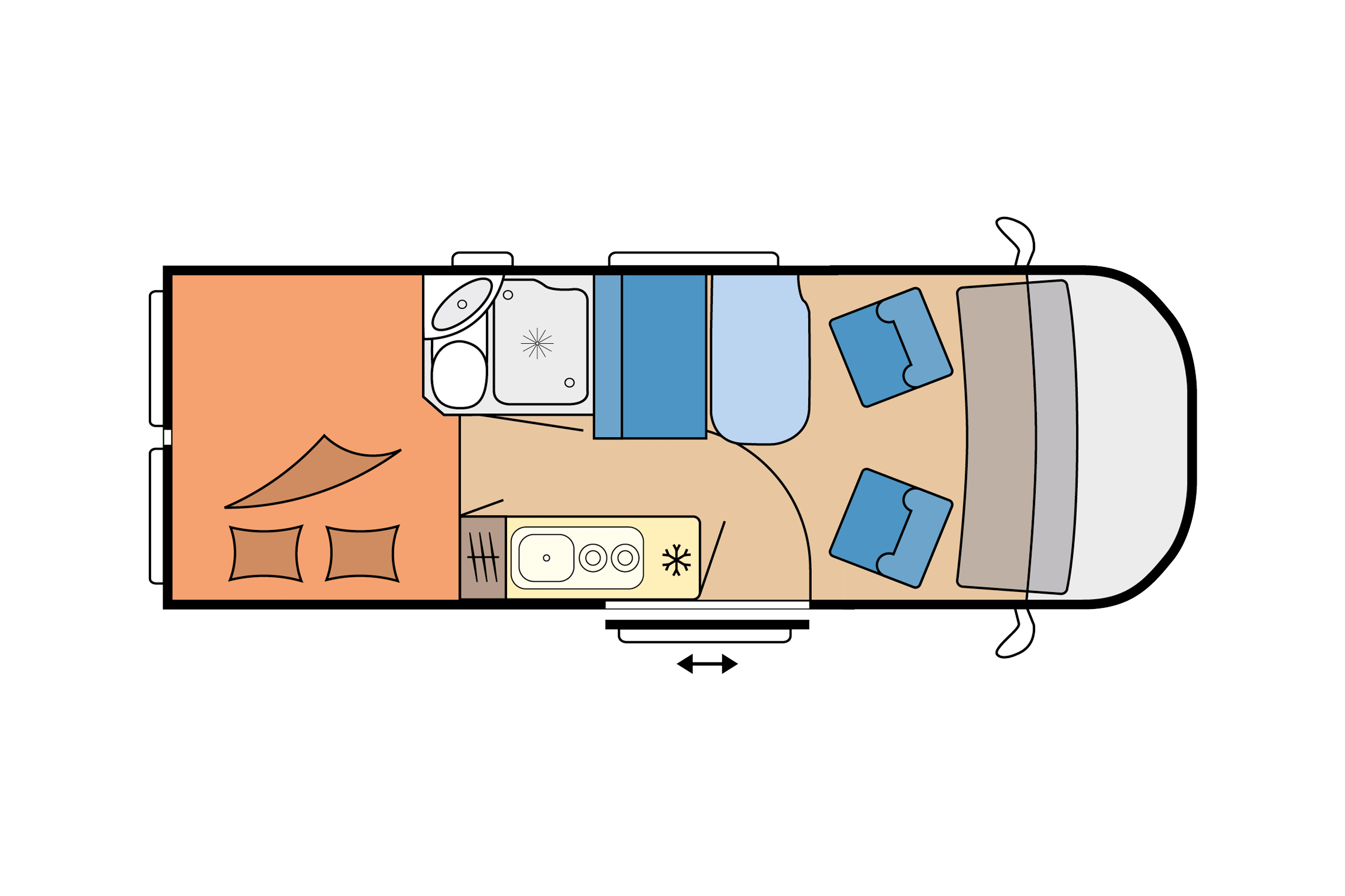 plano cama matrimonial caravana