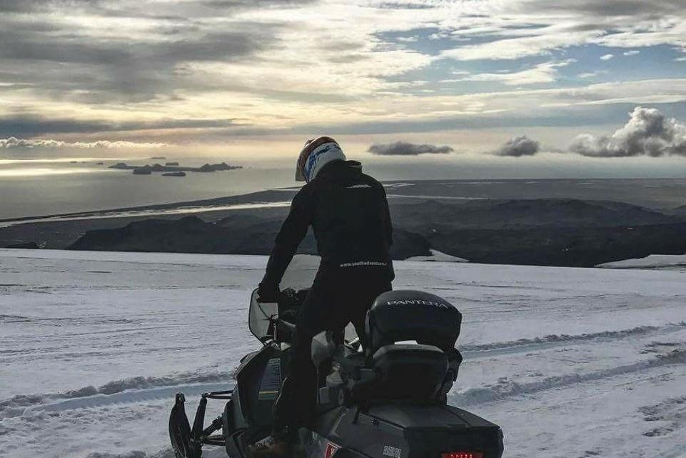 Snowmobile on Eyjafjallajökull glacier