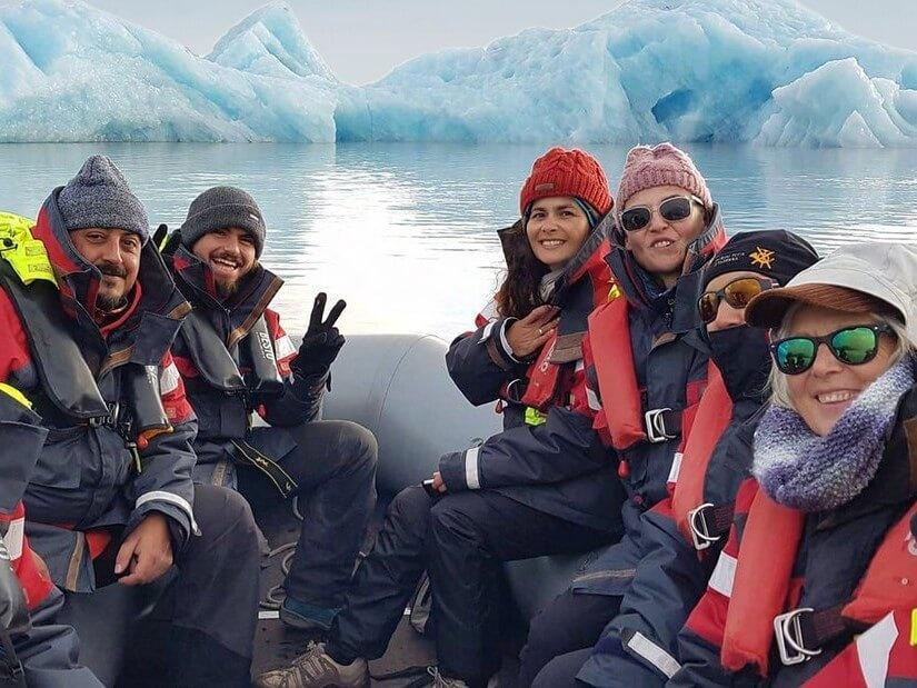 Excursion en zodiac en la laguna glaciar Fjallsárlón