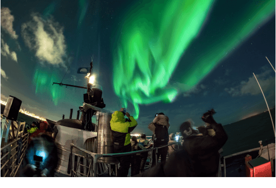 See the magnificent Northern Lights by Boat off Reykjavík