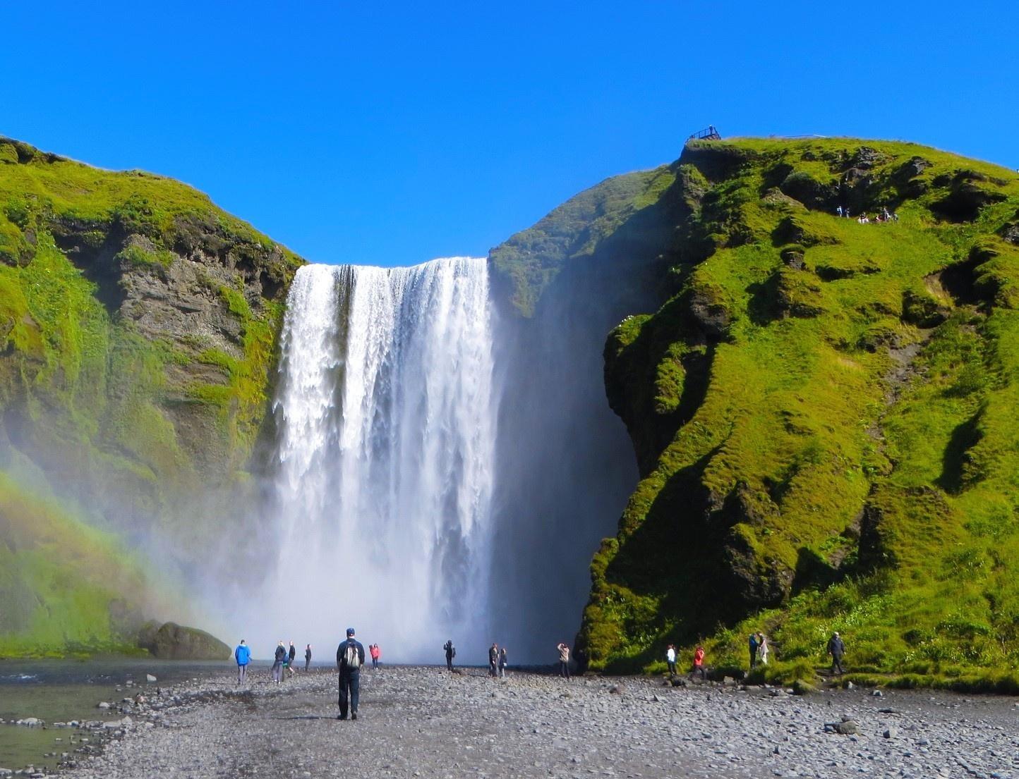Waterfall Skógafoss on Iceland