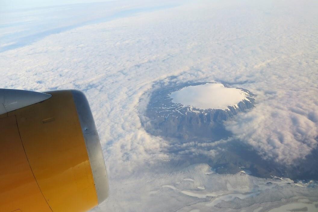 Vista de Islandia desde el vuelo