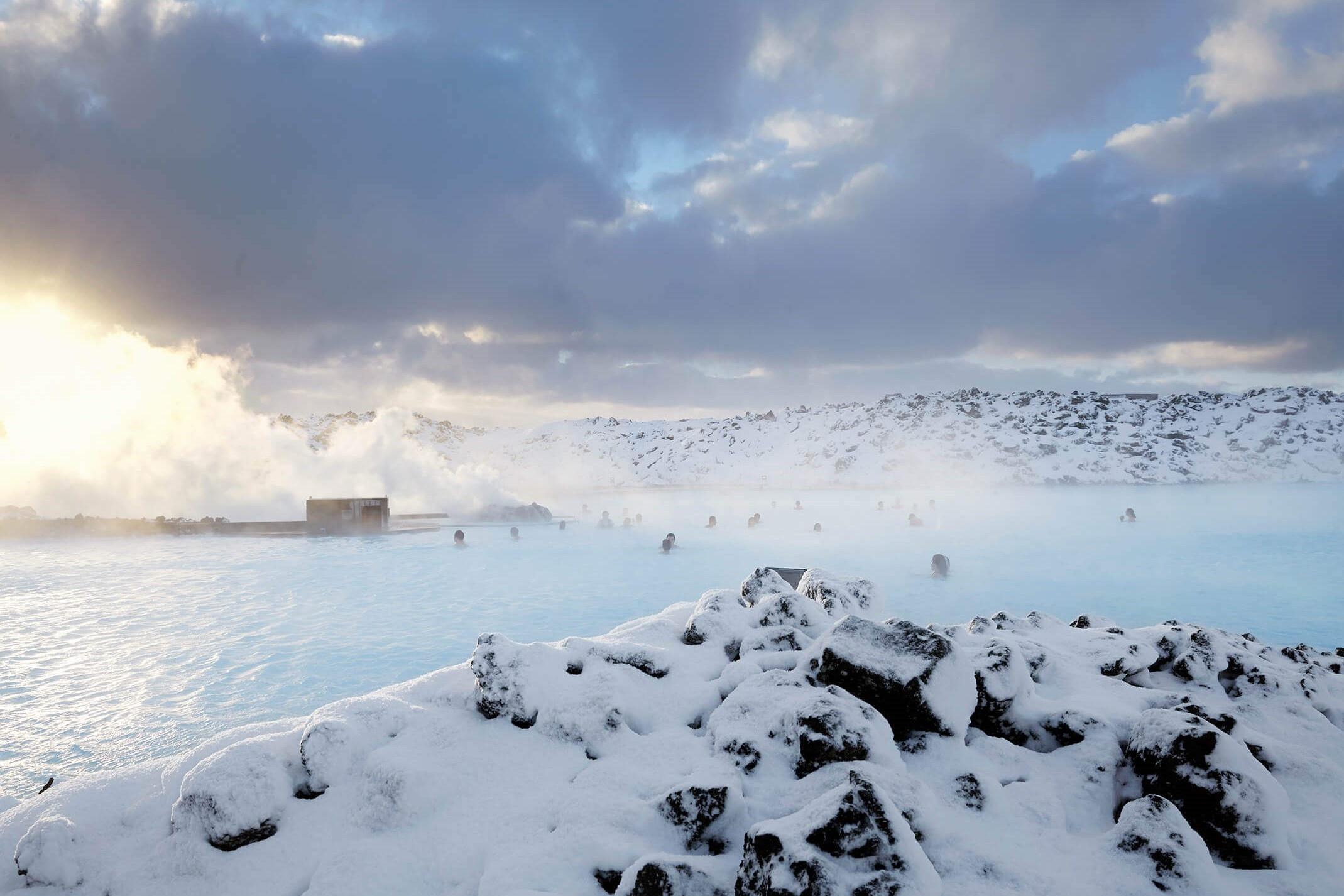 Blue Lagoon in Iceland in the morning