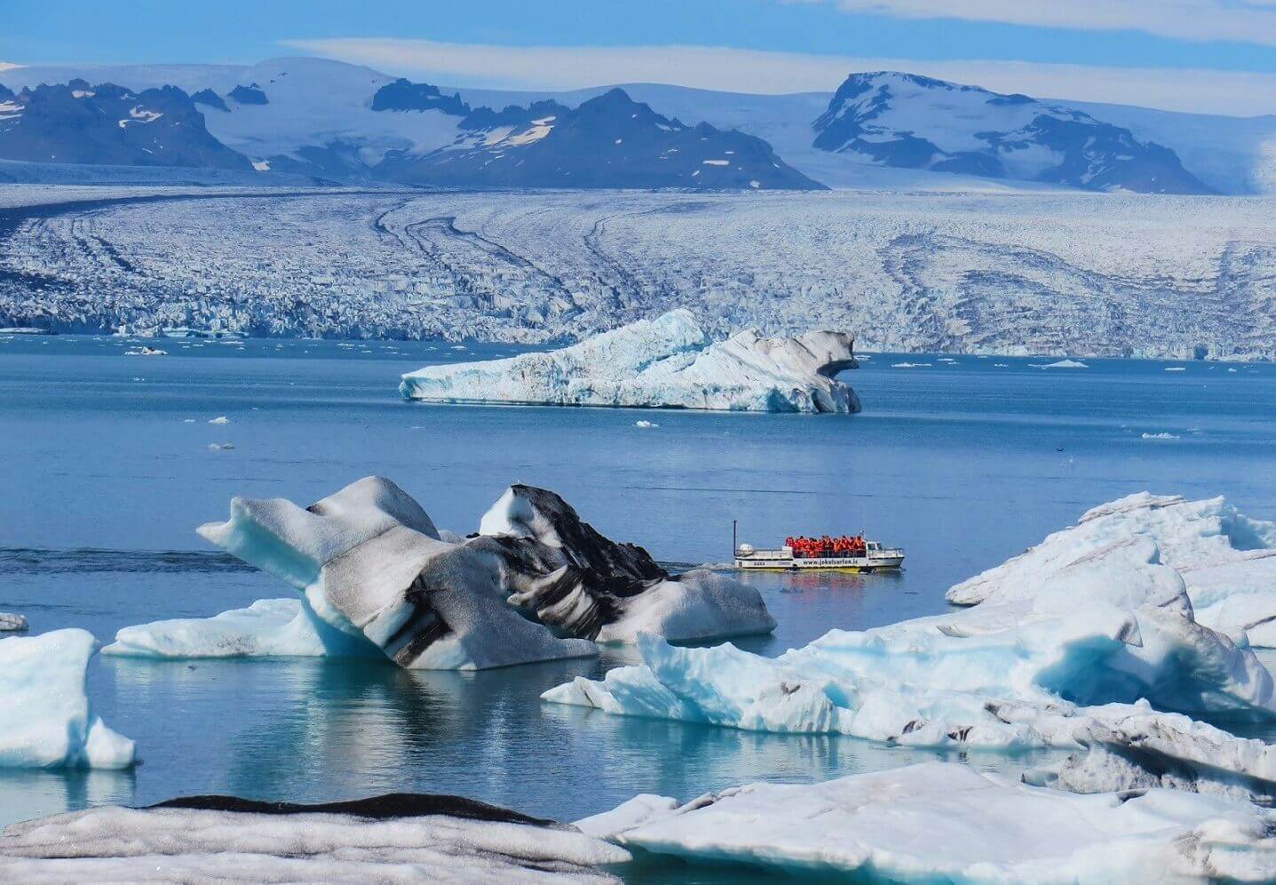 Laguna glaciar Jokulsarlon en sur de Islandia