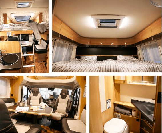 Interior de autocaravana pequeña Interior de autocaravana pequena