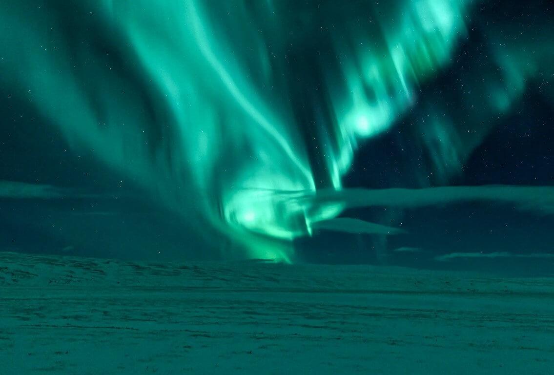 auroras desde furgoneta en Islandia