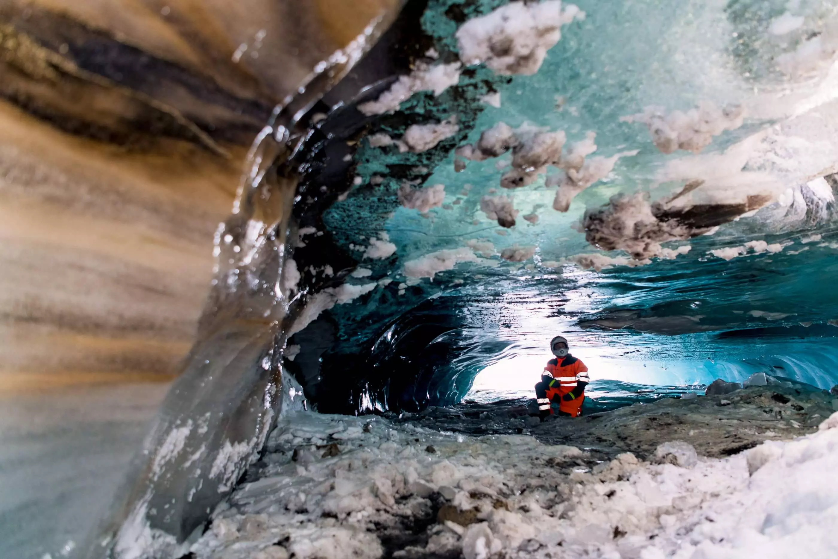 Ice cave at Langjökull Glacier, West Iceland