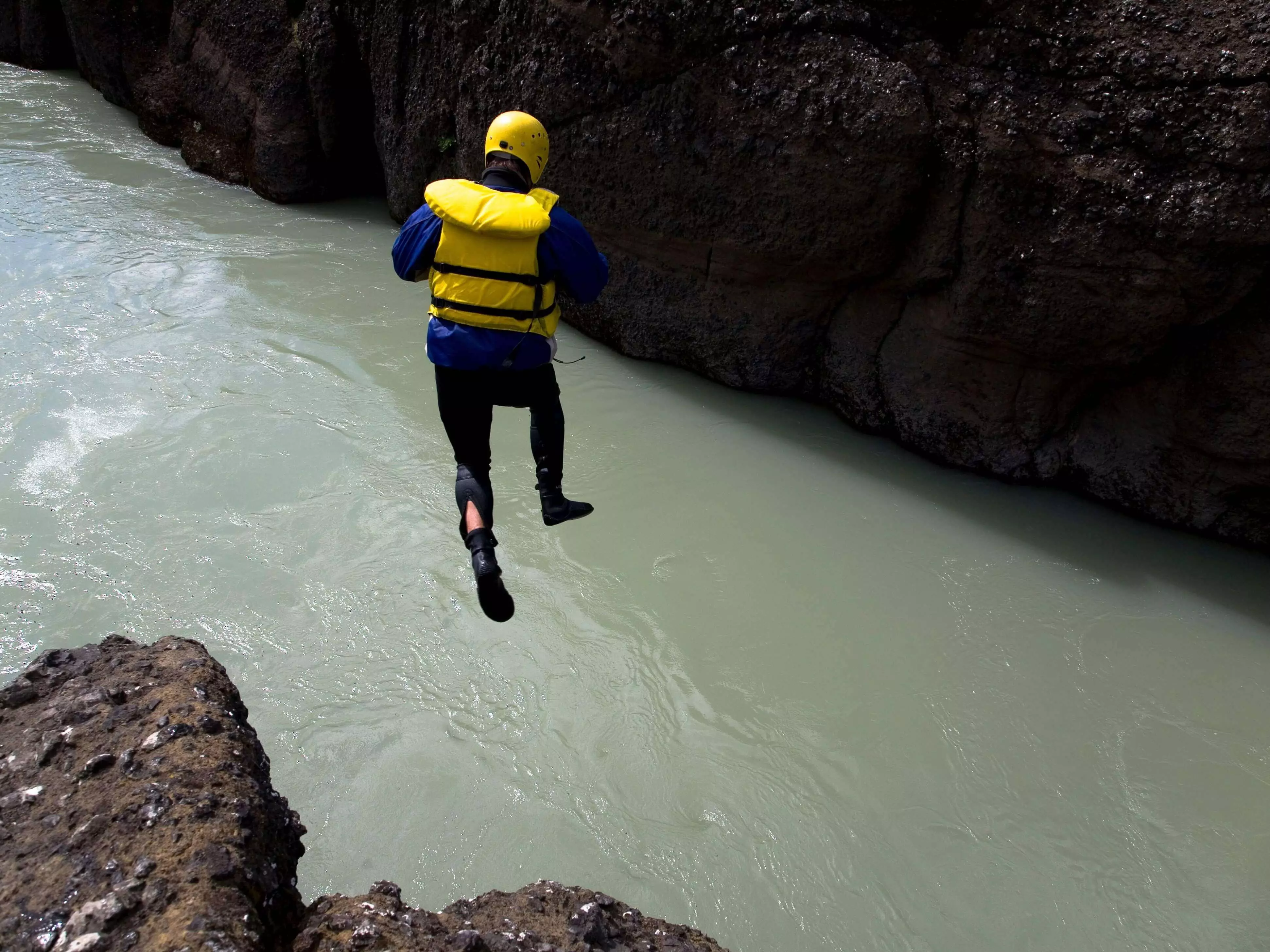 Jumping in the rafting in Gullfoss tour