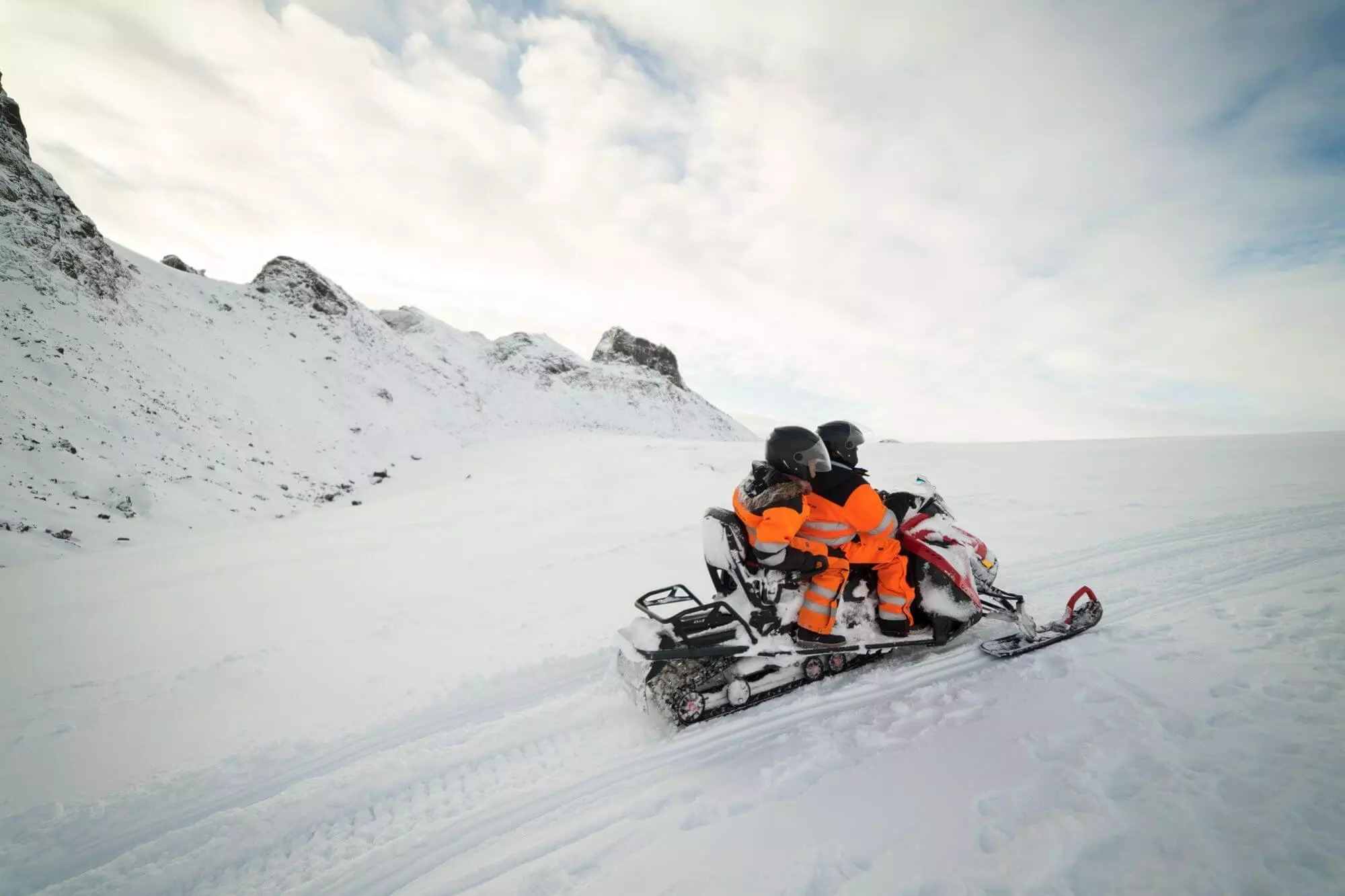 Snowmobile ride at Langjökull glacier