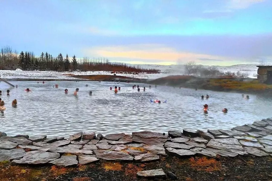 The Secret Lagoon in the Golden Circle in Iceland