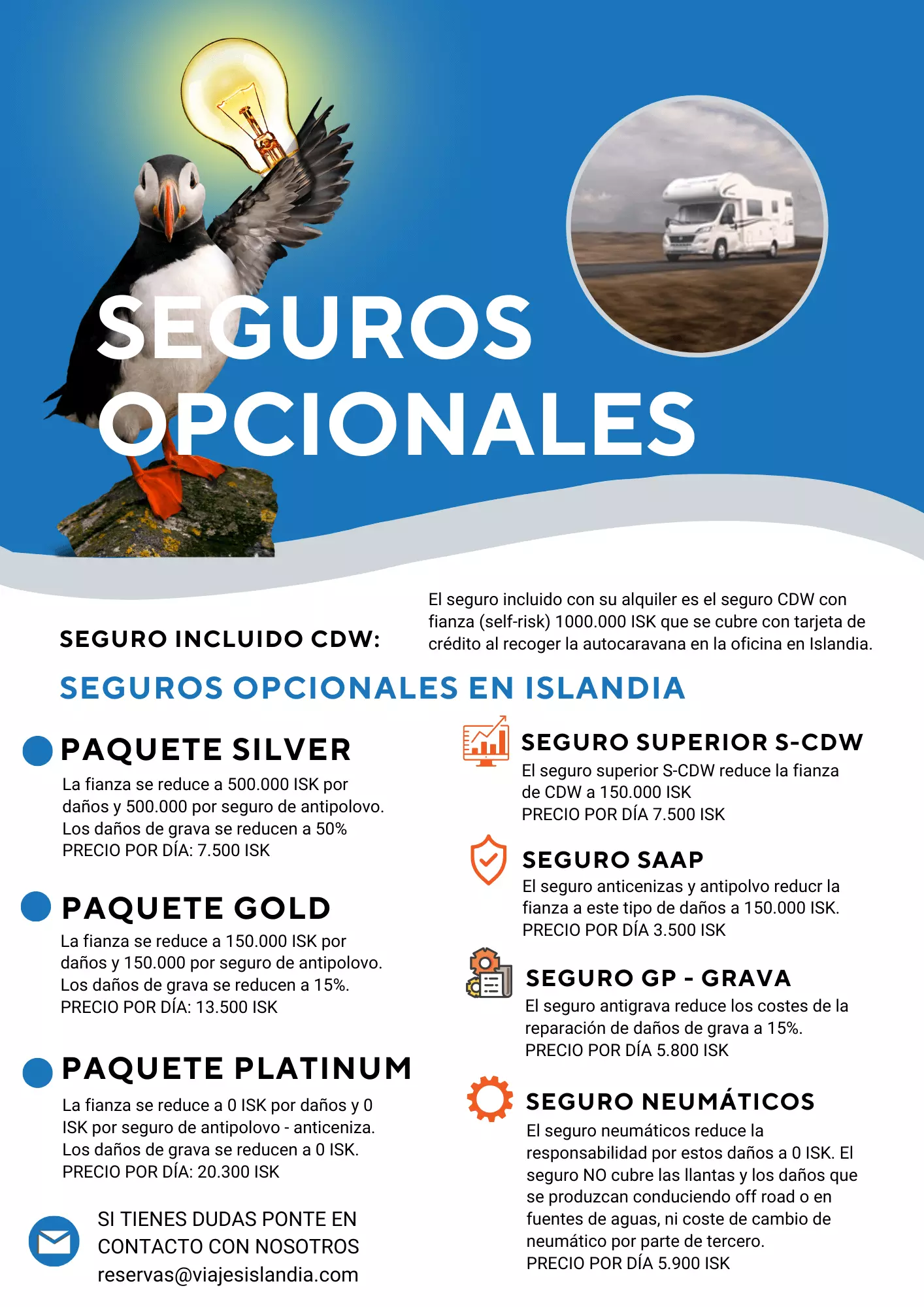 seguros opcionales en Islandia