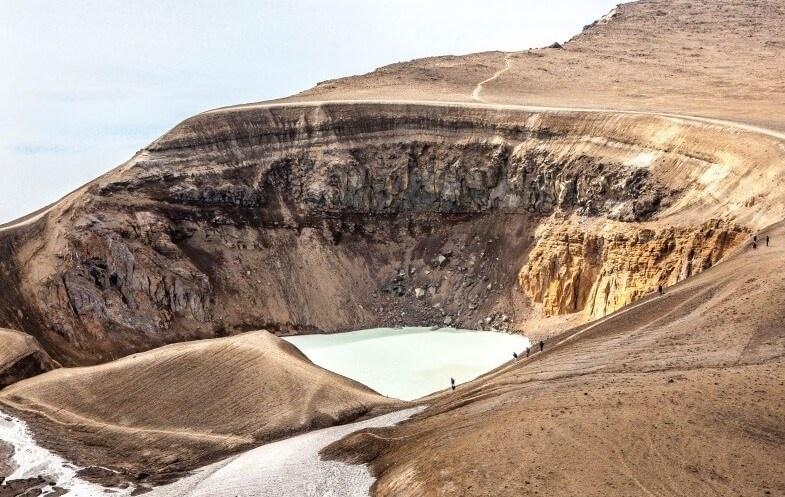 Caldera del volcán Askja en Islandia