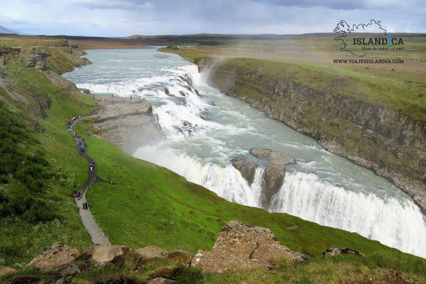 Cascada Gullfoss en Islandia