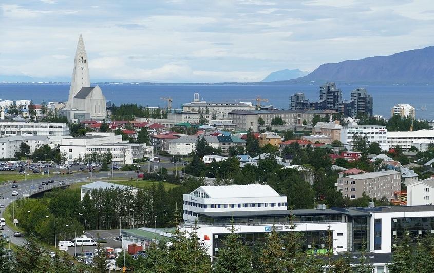 Beautiful view over Reykjavik, Iceland