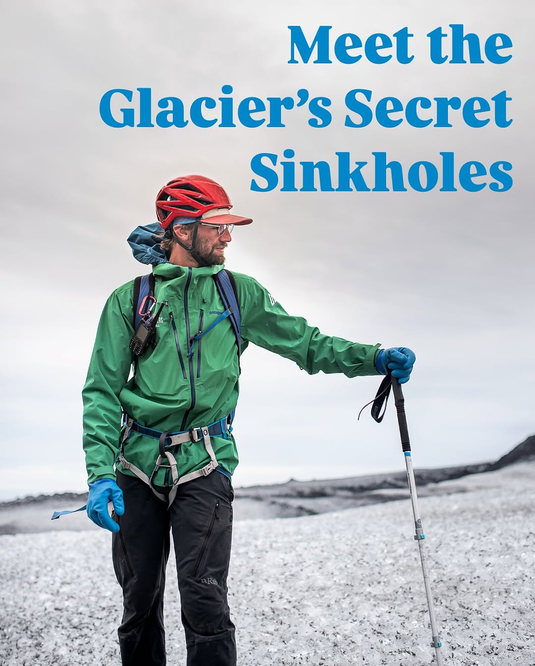 🧊 Moulins (French for mill, pronounced moo-lan) are deep, vertical shafts in the glacier formed when surface meltwater finds ...