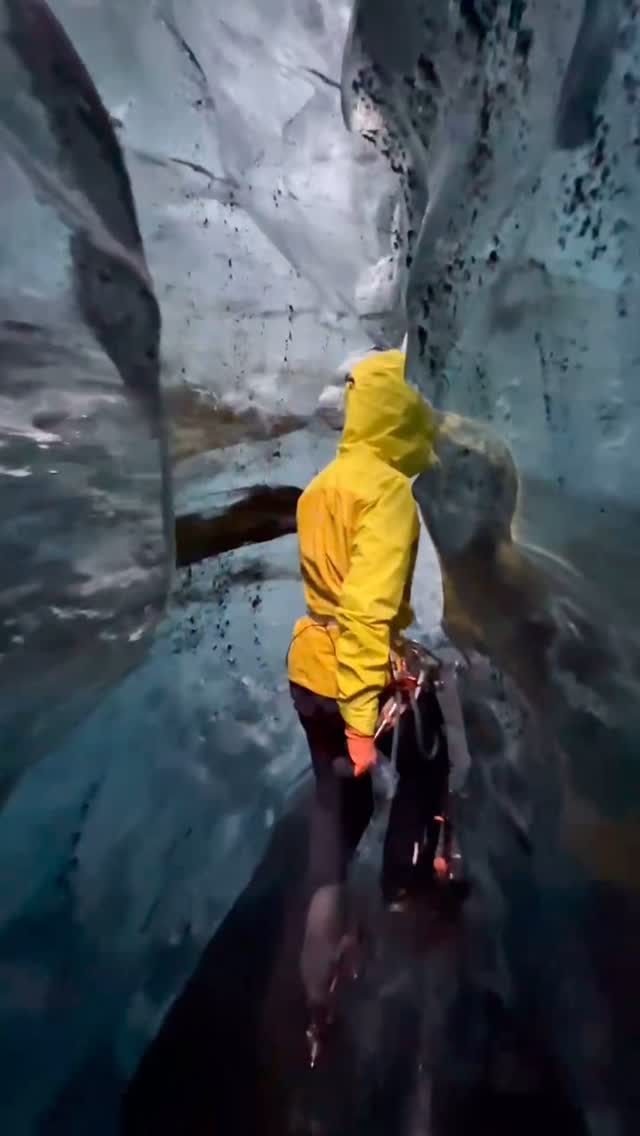 We just found this epic place! Would you go inside?#glacieradventure #iceland #icelandadventure #icelanditinerary #thingstodo...
