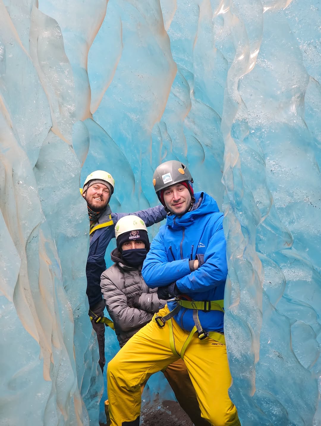 Exploring the surface ice caves ❄️✨ #glacieradventure #iceland #icelanditinerary #thingstodoiniceland #icelandtrip #icelandna...